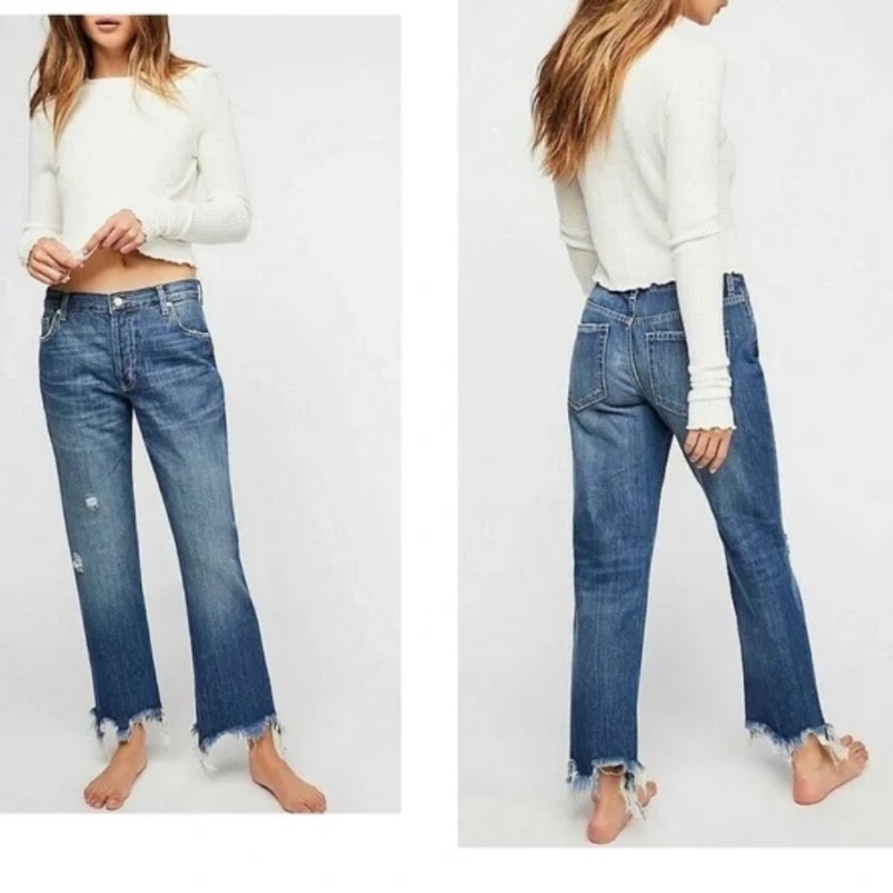 Free People Maggie Mid- Rise Straight-Leg Jean NWT - Picture 2 of 11